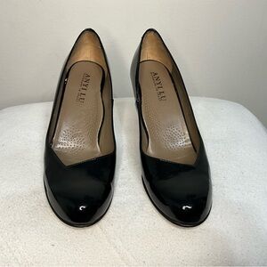 Anyi Lu Glossy Black Heels